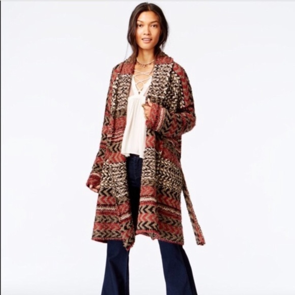 Free People Iona Belted Wrap Cardigan